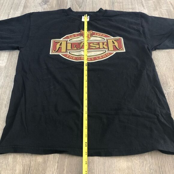 Vintage Y2K Alaska Short Sleeve Black T-Shirt Tennessee River Tag Size Large - Picture 5 of 6